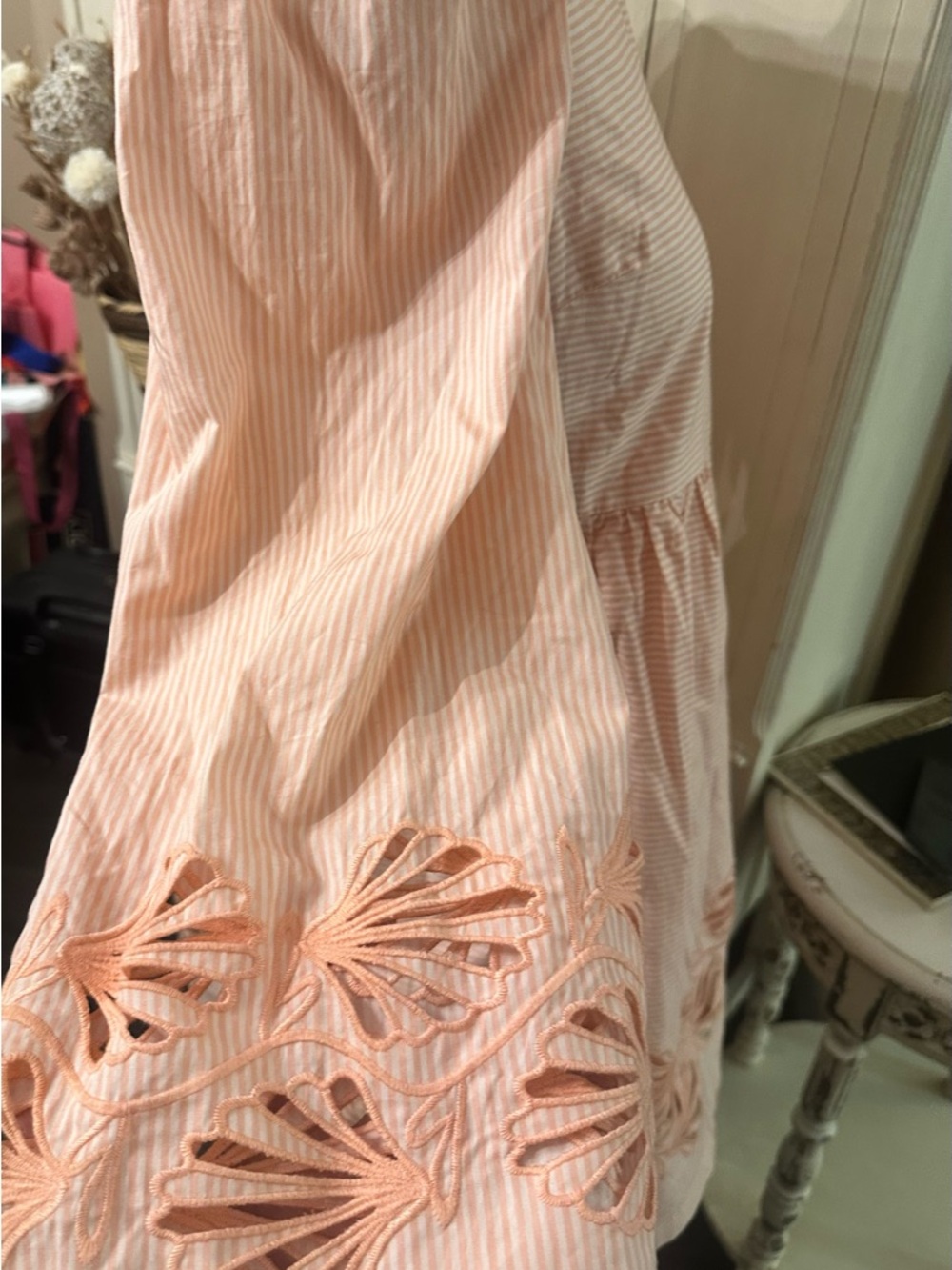 Tuckernuck Peach-Striped Embroidered Babydoll Dress - Picture 3 of 11